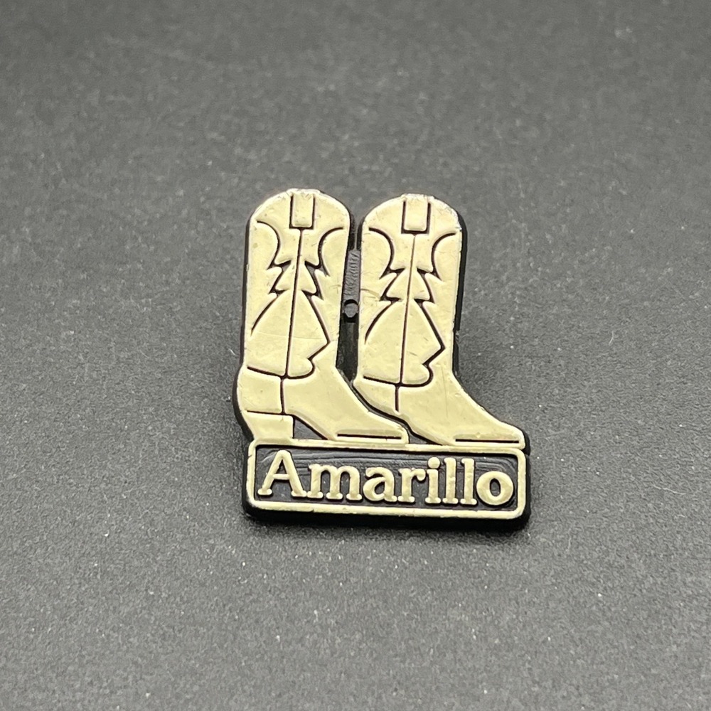 Amarillo Texas Cowboy Boots Plastic Lapel Hat Pin‎